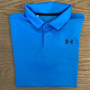 Under Armour, Youth Large, blue golf polo.